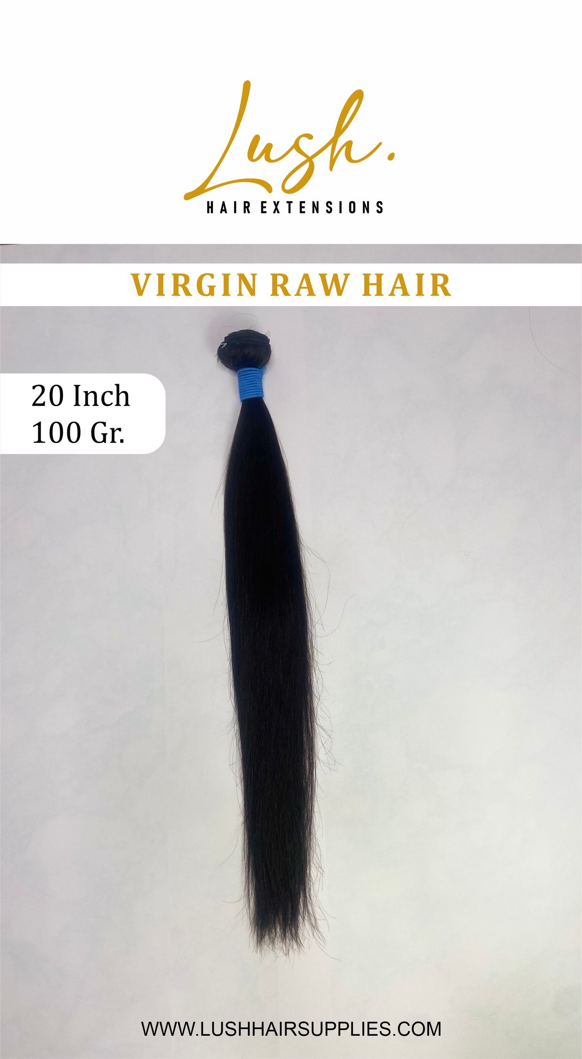 RAW HAIR EXTENSION BLCK 20"